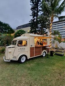 Remorque <span class=keywords><strong>de</strong></span> restauration électrique rétro personnalisée Citroën avec four à bagels, four à toast, service <span class=keywords><strong>de</strong></span> bonbons et générateur en acier inoxydable - Product Image 2