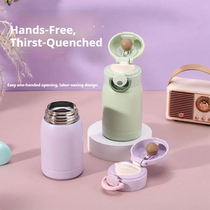 200ML 350ML 304 Stainless Steel Mini <b>Thermos</b> <b>Bottle</b> with Bouncing Lid Double Wall Vacuum Insulated Travel Tumbler - Product Image 5