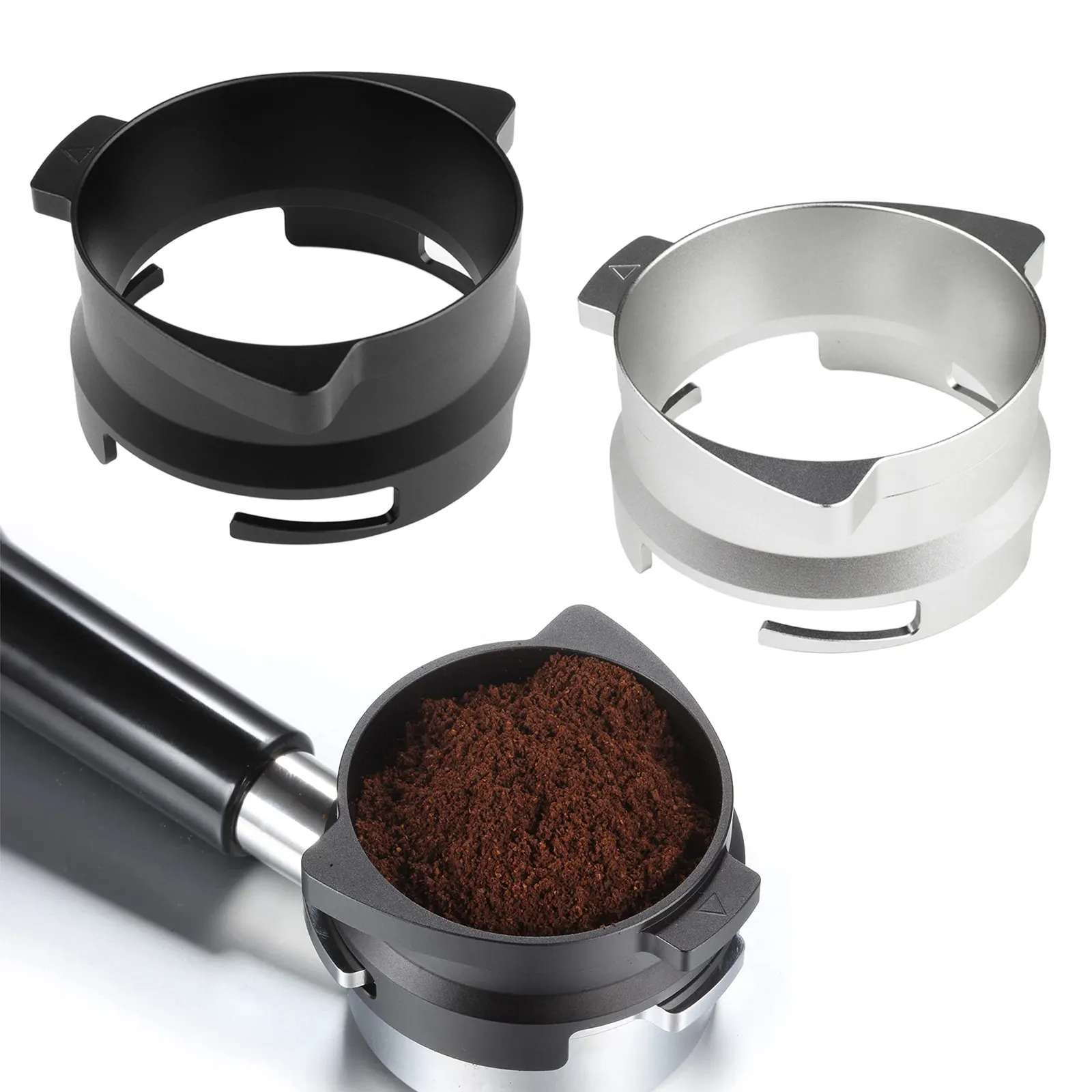 Espresso Coffee Accessories Aluminum Coffee Powder Funnel 54mm/58mm Coffee Dosing Ring For Brevile Portafilter
