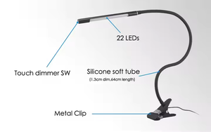 Dẫn ánh sáng cuốn sách 4.5W USB sạc linh hoạt cổ ngỗng mờ độ sáng giường/bàn đèn bảo vệ mắt - Product Image 6