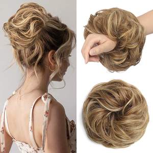 Messy Bun Cheveux Pièces <span class=keywords><strong>Élastique</strong></span> Blonde Messy Hair Bun Chouchous Extensions pour Femmes Synthétique Épais Moelleux Chignons Postiches - Product Image 1