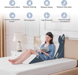 4 oreillers de soutien lombaire modernes en <span class=keywords><strong>mousse</strong></span> à mémoire de forme orthopédique, certifiés Certipur US et OEKO-Tex, pour adultes, anti-reflux acide, réglables - Product Image 6