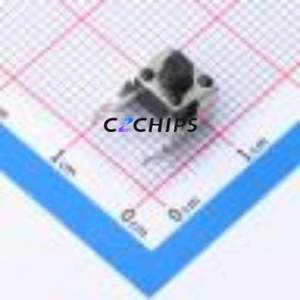 TC-6615-5.5-250G Tactile Switch Bent Lead Through Hole-4P,6x6mm Single Pole Single Throw Round Button 2.5N Right Angle Insert - Product Image 1