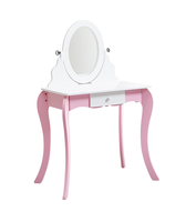 Coiffeuse pour enfants 2 en 1 Ensemble miroir Coiffeuse en bois pour le maquillage avec tableau d'écriture