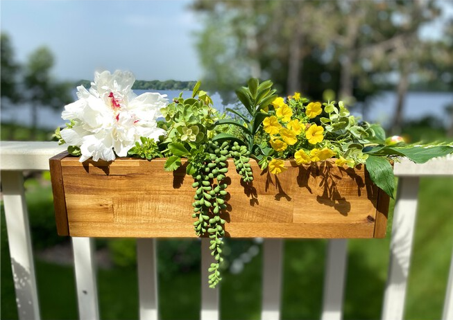 Rail Planter Box 20" - Recycled Wood Home Garden Decor