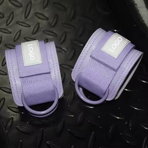 अनुकूलित लोगो जिम ब्रेस डबल डी-रिंग लेग एक्सटेंशन चमड़े के टखने के पट्टियों को समायोज्य व्यायाम फिटनेस सामान सुरक्षा - Product Image 3