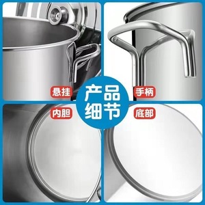 Stainless Steel Soup <b>Pot</b> 5L And Above <b>Large</b> Capacity Double Handles With Lid For Commercial Use - Product Image 5