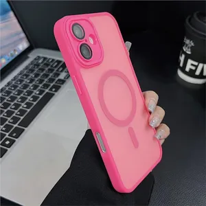   <span class=keywords><strong>Coque</strong></span> Magnétique Translucide Mate pour <span class=keywords><strong>iPhone</strong></span> 17 Air 16 15 14 Plus <span class=keywords><strong>13</strong></span> 12 Pro Max <span class=keywords><strong>Mini</strong></span> 16E avec Protection d'Objectif en Verre - Product Image 1