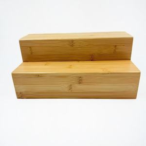 Acacia Wood Storage Box 2 Tier Rectangle <b>Desktop</b> Organizer Drawer Style Office Organizer - Product Image 2