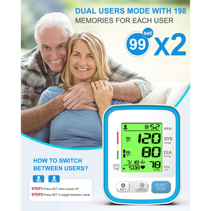 Tampilan Desain Sederhana Sertifikasi Medis Mencegah Tekanan Darah CE ROHS <span class=keywords><strong>Monitor</strong></span> Tekanan Darah Digital Dapat Diisi Ulang - Product Image 6