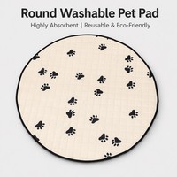 Tapis d'entraînement rond pour animaux de compagnie de qualité supérieure, imperméable, antidérapant, avec motif de patte mignon, lavable, pour la propreté des animaux