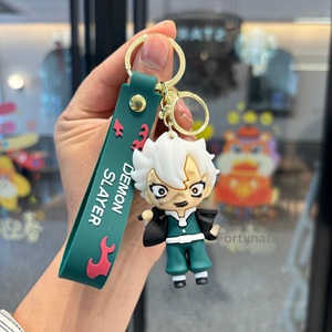 Porte-clés en plastique Demon Slayer (Kimetsu no Yaiba) transfrontalier, figurine You Beans, pendentif pour sac à dos, mignon Charcoal Lang, petits cadeaux - Product Image 3