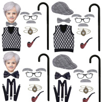 Parrucca da Nonno per Cosplay - Accessorio per Spettacoli di Halloween e Carnevale con Filo Resistente alle Alte Temperature