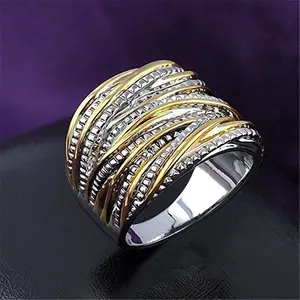 Anello Multi-anello di personalità esagerata in oro con gioielli di vendita calda