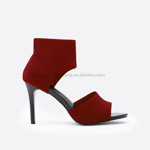 New Mid Heeled Women's <b>Shoes</b> Toe Sexy Comfortable and Super High Heels Slimming Fly Woven Slim Heel Fish Mouth Sandals - Product Image 3