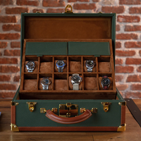 Maßgefertigter Retro-Koffer aus Leder, Vintage Royal Imperial Trunk Case für Uhren und Schmuck