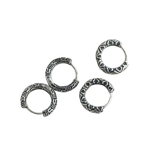 S925 Sterling <b>Silver</b> Hoop Earrings Thai Style Ethnic Women's Jewelry Everyday Wear 925 <b>Silver</b> Ear <b>Studs</b> Fashion Trendy - Product Image 5