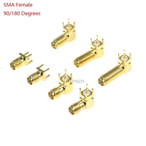 Sma Ke/Khd/Kwe Rf Adapter Vrouwelijke Jack Connector Haakse/Rechte Soldeer Type Antenne Connector Pcb Mount 17Mm 20/23 Mm