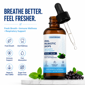 Probiotique Oral Contenant Baies d'Agripaume et Feuilles de Molène – Compléments Alimentaires en Gouttes Orales pour une Haleine Fraîche et le Bien-être Respiratoire - Product Image 3