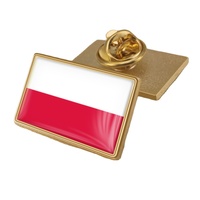 Épingles à chapeau Drapeaux du Monde, Fabrication de Broches Émaillées Personnalisées avec Logo, Épingles de Revers Drapeau de Pays, Badge Drapeau de Pologne