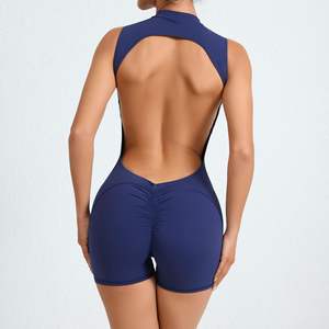 Combinaison d'entraînement pour femmes, dos nu évidé, combishorts personnalisés Yoga Gym - Product Image 5