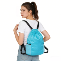 Sac à dos unisexe professionnel ODM en maille avec cadre externe, cordon de serrage, durable, respirant, en PVC et polyester recyclable, sangle rétractable