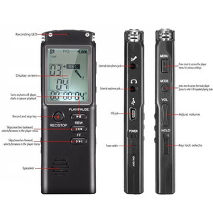 Ghi âm cầm tay bút với màn hình LCD máy nghe nhạc MP3 được xây dựng trong loa ghi âm liên tục 960 phút cho nghiên cứu/bài giảng/Kinh Doanh - Product Image 6