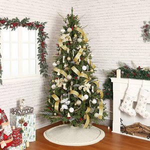 Xmas New Year Holiday 62CM/92CM/122CM Red Knitted Christmas <b>Tree</b> <b>Skirt</b> for Christmas <b>Tree</b> Home Party Decorations - Product Image 6
