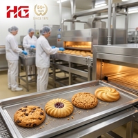 Ligne de production de biscuits automatique tout-en-un avec laminoir, mélangeur, mouleuse, four de cuisson et emballatrice, stérilisateur alimentaire haute capacité