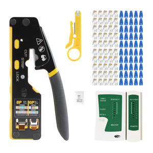 7in1 Network <strong>Toolkit</strong> with 8P6P Straight-through Crimping Tool Cable Tester Cutters Pliers Wire Stripper CAT6 Connector Sheath - Product Image 2