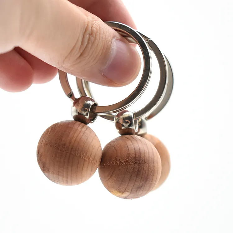 Hot Bán tự nhiên Cedar gỗ Keychain vòng chìa khóa thẻ chìa khóa cho món quà