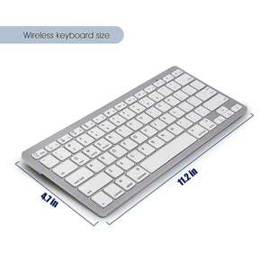 Clavier sans fil Bluetooth AZERTY espagnol personnalisé blanc avec disposition espagnole et arabe - Product Image 2