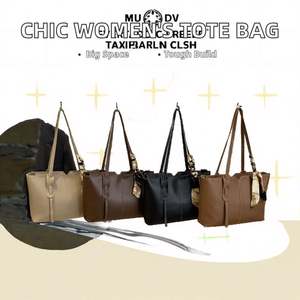 Sacs fourre-tout tissés en gros pour femmes, sac à main à poignée supérieure, sac à bandoulière en cuir, grand sac de voyage - Product Image 2