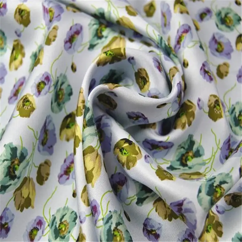 16 mt/mt 114cm Floral Printed Style 100% reiner Seiden-Twill-Stoff für moderne Damen bekleidung