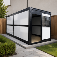Maison conteneur mobile préfabriquée modulaire pliable extensible, mini-maison à 2 étages avec toilettes, panneau sandwich pour poste de garde