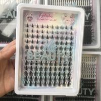 Kedatangan Baru Grosir 18-25mm 100D DD Curl Bulu Mata Cluster Ekstra Panjang DIY Lash Kit Spike Bottom Lash Clusters
