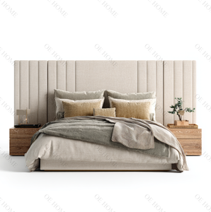 Ensemble de chambre à coucher d'appartement d'hôtel sur mesure fabriqué en Chine Ensemble de lit moderne de luxe cinq étoiles chambre d'hôtel meubles en bois - Product Image 1