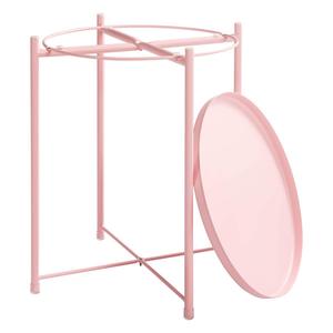 Outdoor Modern Living Room pink Cafe <strong>Tables</strong> Small Round Coffee <strong>Table</strong> Metal Top Easy Portable Mesa <strong>Tray</strong> White <strong>Bedside</strong> <strong>Table</strong> - Product Image 1