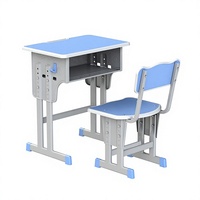 Bureaux et chaises scolaires en métal en gros pour élèves du primaire et du secondaire, réglables en hauteur, pour la maison et la salle de classe