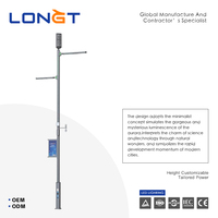 Akıllı Gri IP66 Alüminyum LED Sokak Yol CCTV Şarj Cihazı Akıllı Güneş Enerjili Çok Fonksiyonlu Aydınlatma Otomatik Cad Tasarım ROHS 3 Yıl Garantili