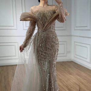 فساتين سهرة مطرزة بحورية البحر خضراء بأكمام طويلة من La2928 من <span class=keywords><strong>Sage</strong></span> Hill حورية البحر فستان حفلات زفاف للنساء - Product Image 6