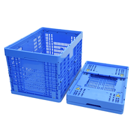 Paniers de transport logistiques pliables bleus recyclables Caisses en plastique pliables pour déplacer la logistique de chiffre d'affaires de légumes de fruits
