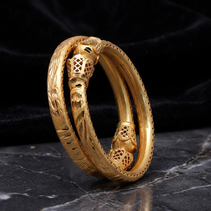 Gold Plated Floral Design Kada <b>Bangles</b> for Women Traditional Luxury Fashion <b>Bangle</b> Dye Gold Kada <b>Bangles</b> - Product Image 5