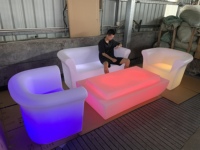 Ensemble de meubles LED pour salon et extérieur, canapé-lit sectionnel étanche, canapés de jardin, vente en gros