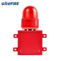 Sistema de alarma de bocina de sirena de seguridad con Sensor de movimiento Okefire, luz de sonido de 120dB, advertencia estroboscópica para conducir al aire libre, clasificación IP65