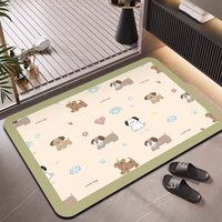 Tapis de sol de salle de bain en boue de diatomée HM, doux, séchage rapide, absorbant, antidérapant, 2,5 mm, logo personnalisé, marque privée, OEM, ODM