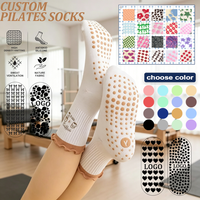 Chaussettes de yoga, de ballet et de pilates antidérapantes en coton de haute qualité avec logo personnalisé, chaussettes de sport à volants, chaussettes personnalisées
