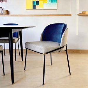 Italy Luxury High End Metal Frame PU <strong>Leather</strong> Fabric <strong>Dining</strong> <strong>Chair</strong> for Home Villa Apartment Kitchen Room Hotel Restaurant Cafe - Product Image 1
