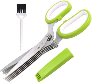 Tijeras de Cocina Multiusos de Acero Inoxidable con 5 Cuchillas para Cortar Verduras y Ensaladas, Juego de Tijeras para Hierbas con 5 Capas de Corte - Product Image 4