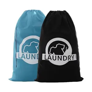 Sac à linge de lavage à cordon en nylon robuste personnalisé sac à linge de machine à linge sale vente en gros